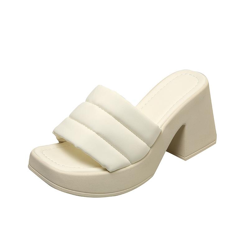 Маффин толстая подошва крутые тапочки женские для улицы летние новые модные нишевые женские туфли чувство дизайна пляжные шлепанцы