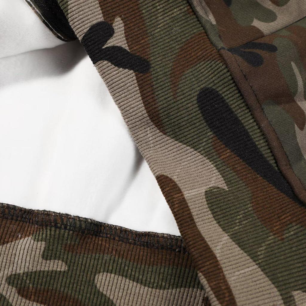 Ретро-толстовка с камуфляжным принтом в уличном стиле для мужчин и женщин - Модная унисекс куртка на молнии