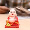 Статуэтка Будды-монаха на солнечной энергии - декор фэн-шуй для богатства, процветания и удачи с движущейся головой и рукой (красный)