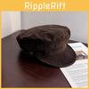 Beret Withsuede Vintage Fabric And Solid Color For Art And Fashion Lovers