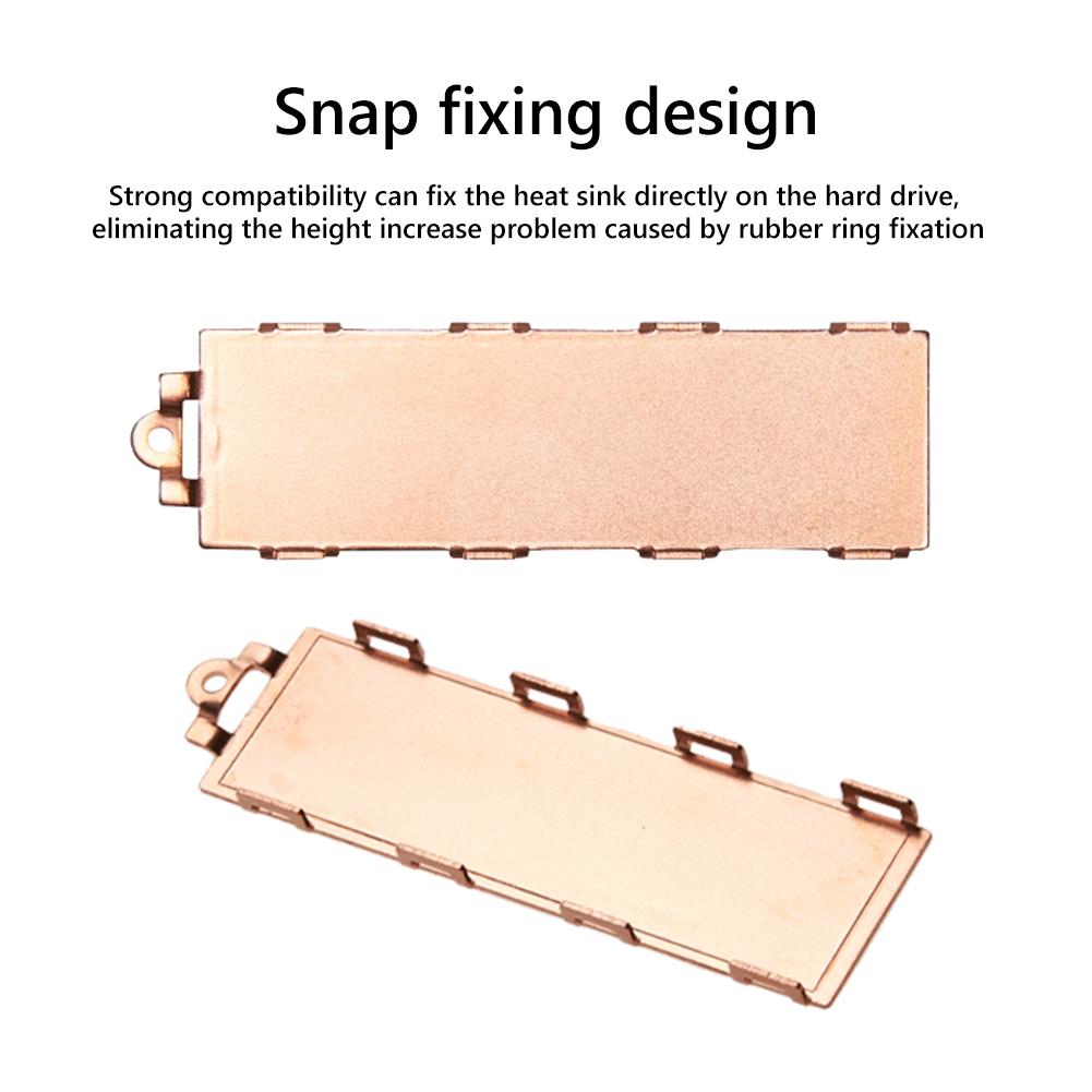 Медный радиатор M.2 386,4 Вт/(мк) Медный кулер SSD 2280 для SSD M.2 NVMe 2280