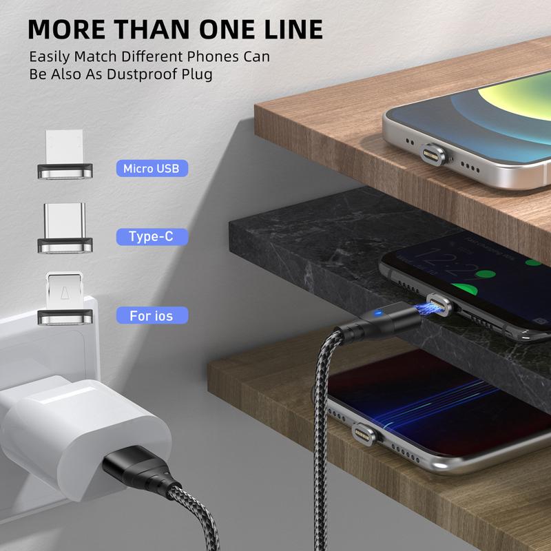 Магнитный кабель для быстрой зарядки Micro USB Type C для мобильного телефона Samsung Realme Oneplus Huawei Магнитный провод Data Cord