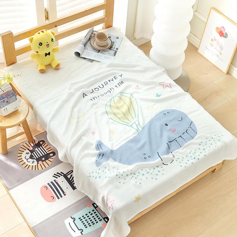 Double-layer Bamboo Cotton Infant Blanket, Children's Quilt, Thin Air-conditioning Summer Cool Quilt, Baby Bamboo Fiber Ice Silk Blanket