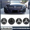 2025 Hot For Mercedes Benz Front Grill Mirror Emblem Glossy Black And Chrome Silver 3D Style Emblems For Mercedes Benz A B C E S