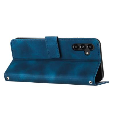 Чехол для Samsung Galaxy M35 5G Кожаный чехол для телефона с треугольным узором, ремешком для руки и слотами для карт