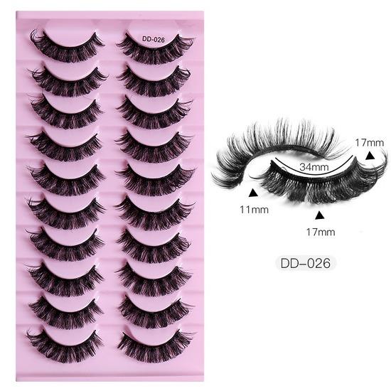 10 Pairs False Eyelashes Russian Strip Lashes Extension Faux Cils Naturel Eyelash Extension D Curl Strip Lashes Makeup Beauty Magnetic Eyelashes