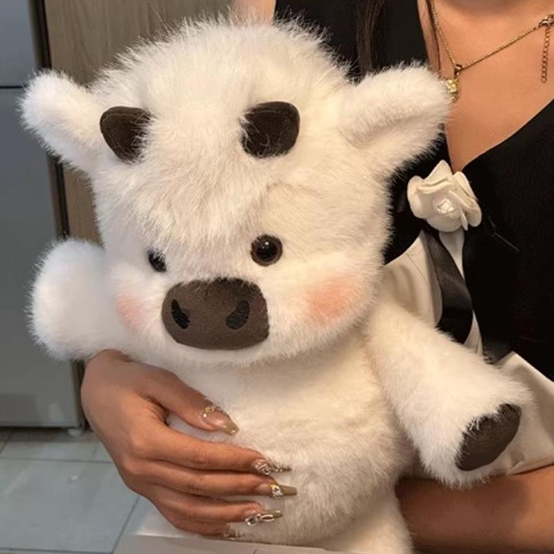Cute Highland Calf Plush Toy 45-60cm Running Cow Doll Soft Companion Holiday Gift Decorative Ornament