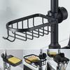 Space Aluminum Sink Organizer: Kitchen Faucet Rack & Sponge Drain Basket