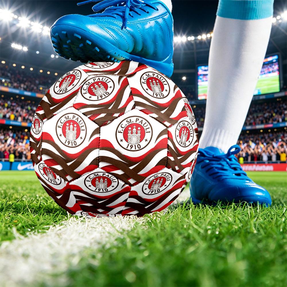 ФК Ст.. Футбольный мяч Pauli Football, размер 5, с принтом, противоскользящий, для взрослых, сувенир для футбольных фанатов