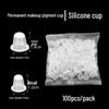 Одноразовые силиконовые чашки для пигмента (Упаковка 100 шт.) с подставкой для инструментов для микроблейдинга и вышивки бровей