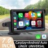 CarPlay Android Авто Радио Мультимедийный Видеоплеер 7-дюймовый Портативный Сенсорный Экран С USB AUX Для Камеры Заднего Вида