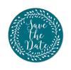 Darling Souvenir Black Round 1.6 Inches Vines Border Save The Date Stickers Non Customized Gift-45