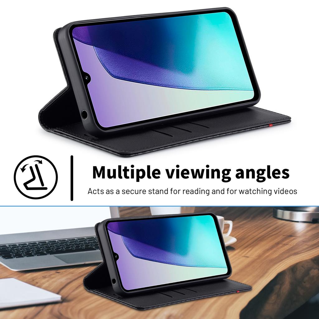 LC.IMEEKE For Xiaomi Redmi A4 5G Case Carbon Fiber Texture Phone Cover Stand Card Holder