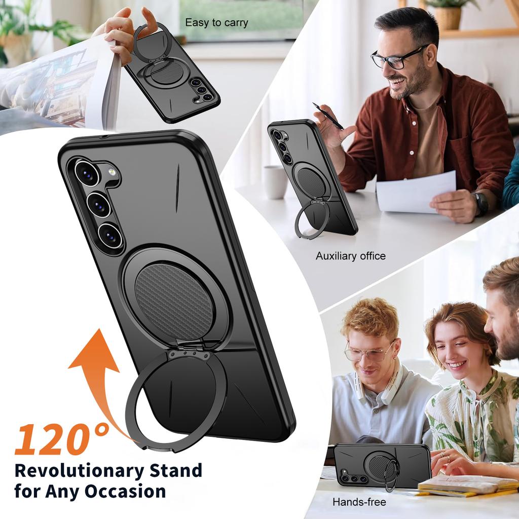 Однотонный чехол-подставка с кольцом для Samsung Galaxy S25 FE S24 Ultra S23 Plus A17 A56 A36 A16 A15 A55 A35 A14 A26