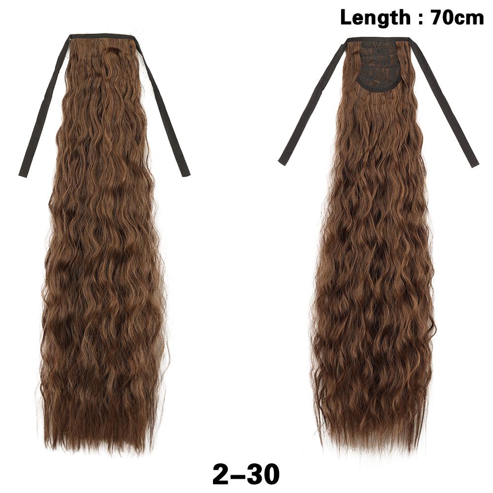 LISI HAIR Синтетическая кукуруза вьющиеся двойной ремень хвостик расширение обертывание вокруг длинные вьющиеся волнистые хвостики шиньон для женщин носить