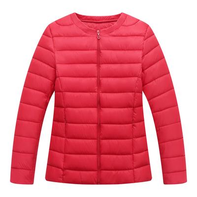 Новая осенне-зимняя женская легкая куртка с хлопковой подкладкой и круглым вырезом, корейская версия большого размера, без воротника, короткое пальто с хлопковой подкладкой.