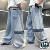 Boys' jeans summer 2026 new children's summer pants thin, medium to large, cool and wide leg pants trendy
