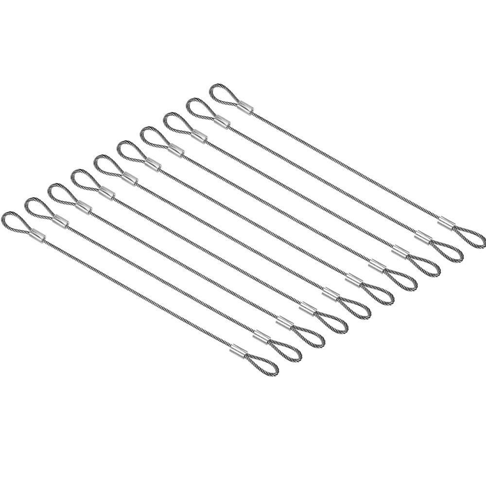 20смx2мм Страховочный трос Серебристый Защита от отсоединения Веревка Безопасная Двойная петля Ежедневно