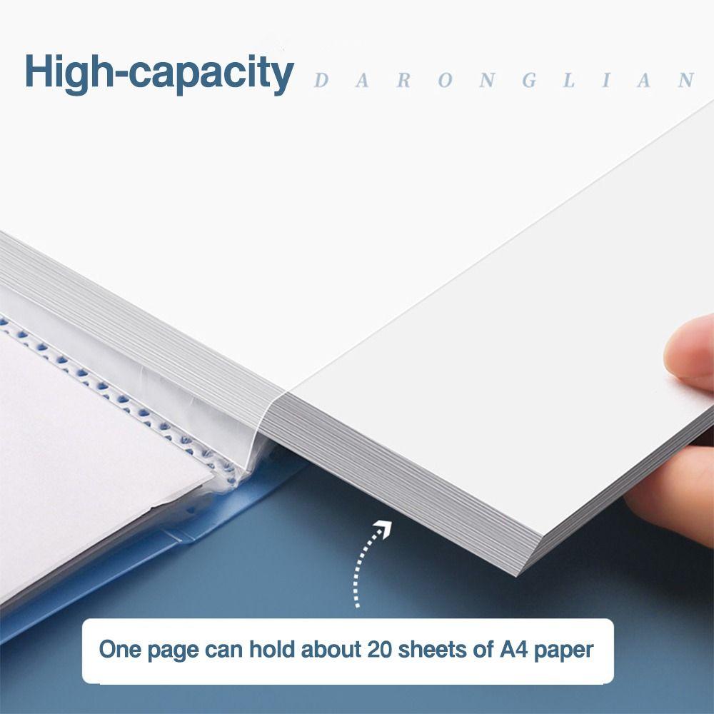 Waterproof Storage Booklet 20/30/60/100 Pages A4 File Folder High Quality File Bag Student Gift