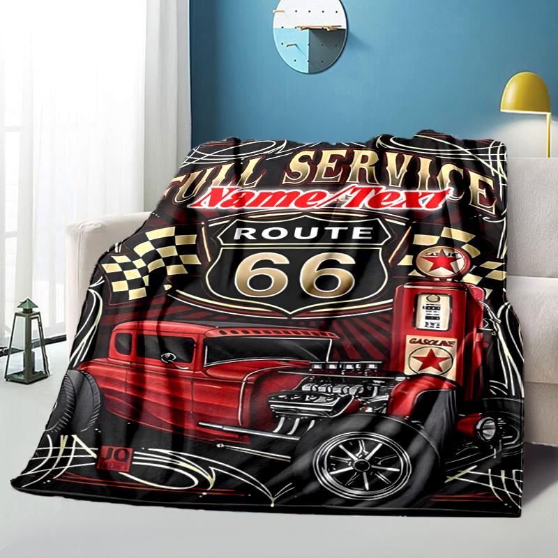 1PC Custom Name Route Full Service outdooor Flannel blankets Throw Blanket All-Season Throw Gift Bedspread for Couch, Bed, Camping Holiday Birthday gi