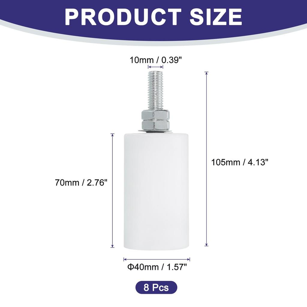 Uxcell 8 шт. 2,7" Нейлоновый роликовый узел поддержки ворот для раздвижных и откатных ворот, Универсальные дверные шкивы, Белый