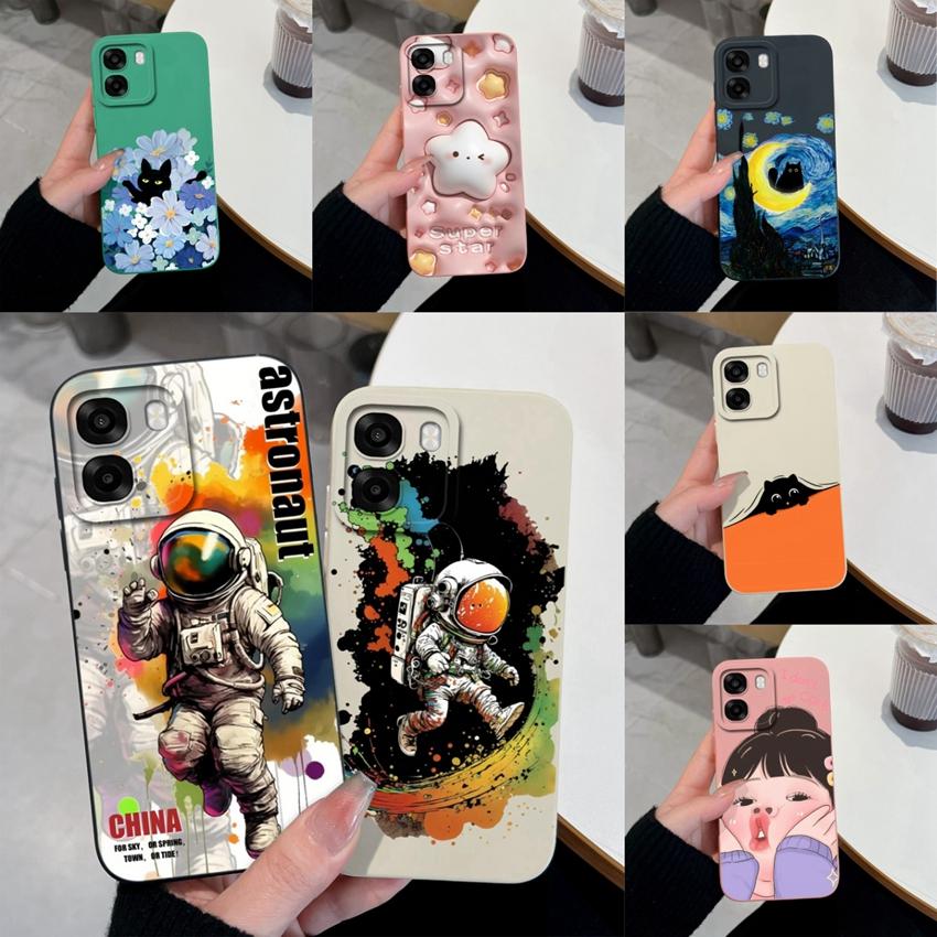 For Oppo A6x A6s Reno 15 15F 15Pro Realme 16Pro Phone Cases Fashion Astronaut Shell Lightweight Liquid Silicone Premium Anti Slip Lens Protector Cover