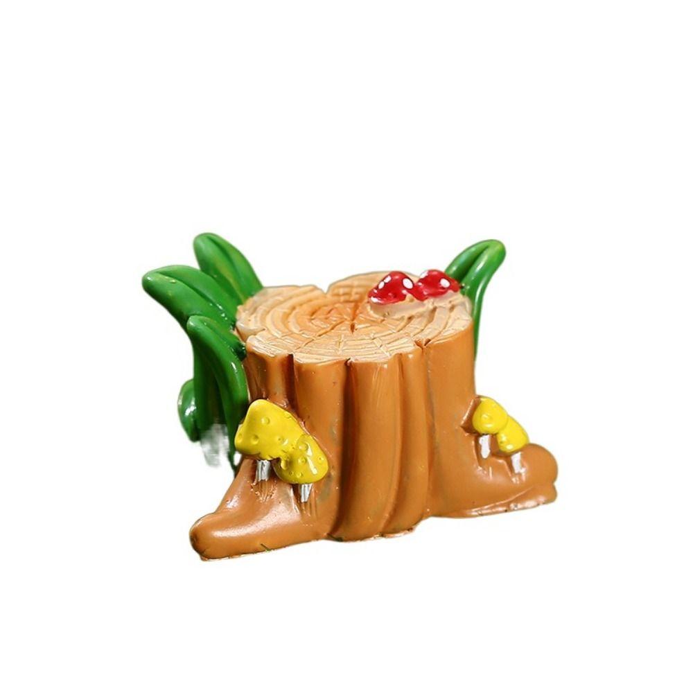 Creative Cute Simulation Tree Stump Cartoon DIY Resin Small Tree Stump Tree Stump Shape Tree Stump Ornaments Courtyard