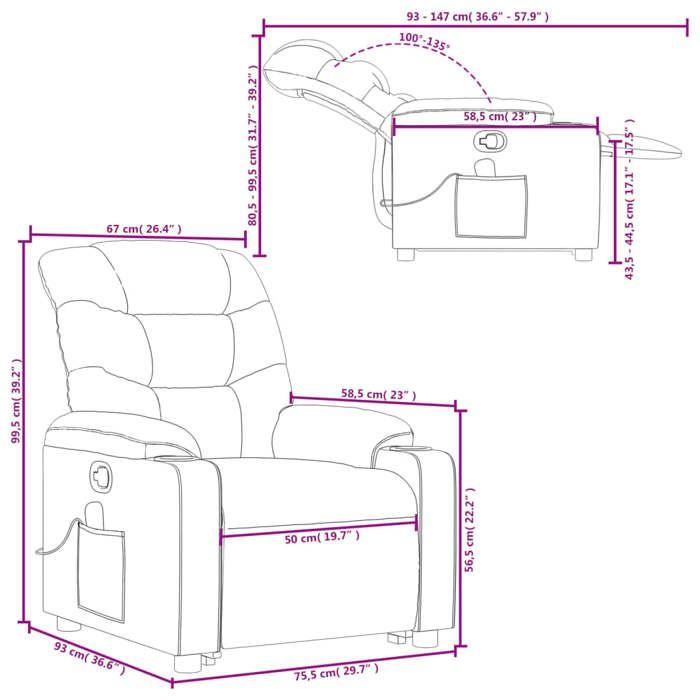 VidaXL Reclining Massage Armchair, Relaxation Chair with Backrest, Seat with Armrests, Living Room TV Armchair, 3206606