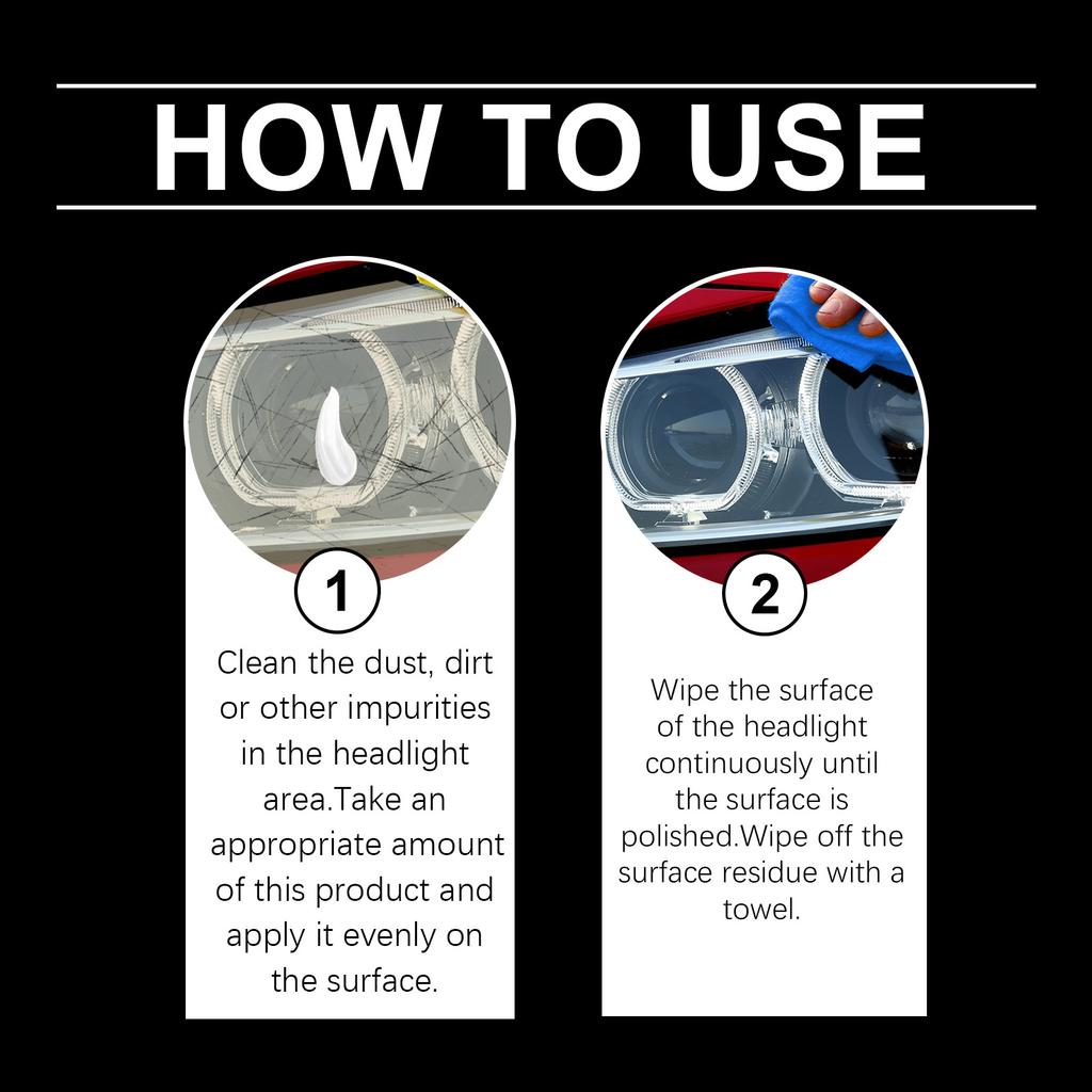 Car Headlight Care Cream, Car Lamp Scratch Care Repair Polishing Refurbishment Gloss Care Agent