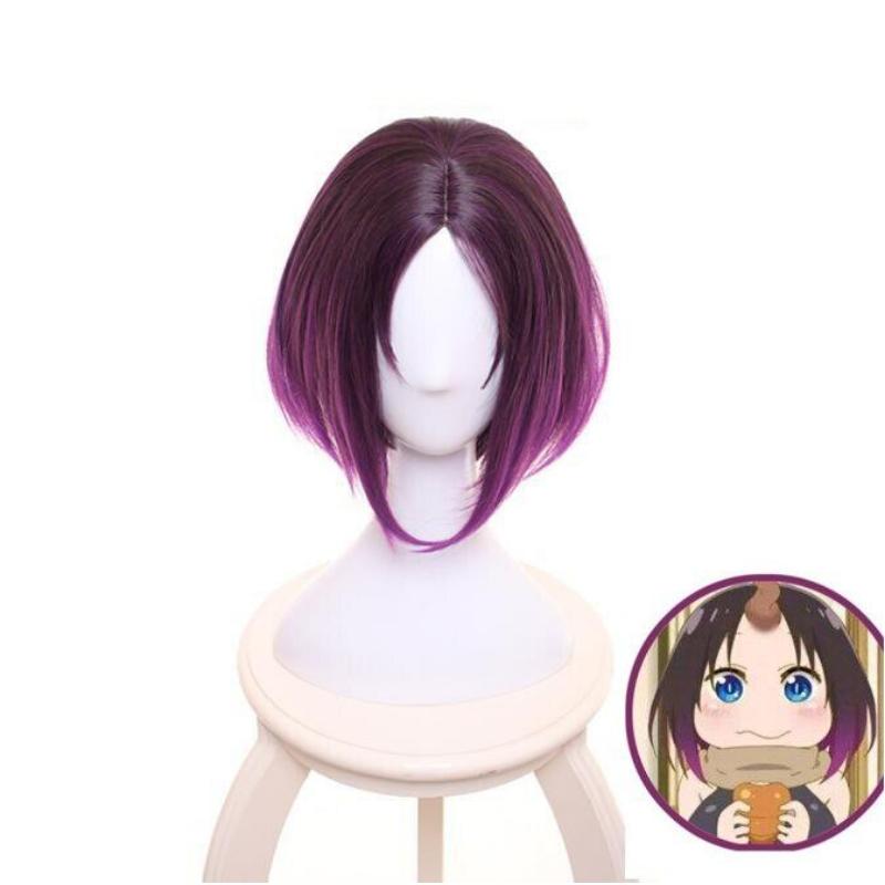 Аниме Miss Kobayashi's Dragon Maid Elma Jouii Косплей Парик Темно-Фиолетовый Короткие Синтетические Волосы С Градиентом Хэллоуин Вечеринка Ролевые Игры