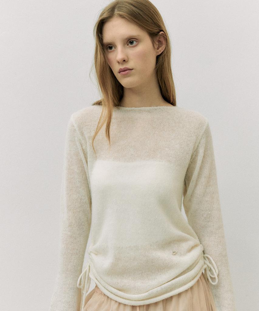 ROLAROLA Shirring Long Knit Ivory