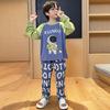 Boys Cotton Pajama Set Long Sleeve Hooded Sleepwear Kids Teens Fall Winter Comfortable Home Wear