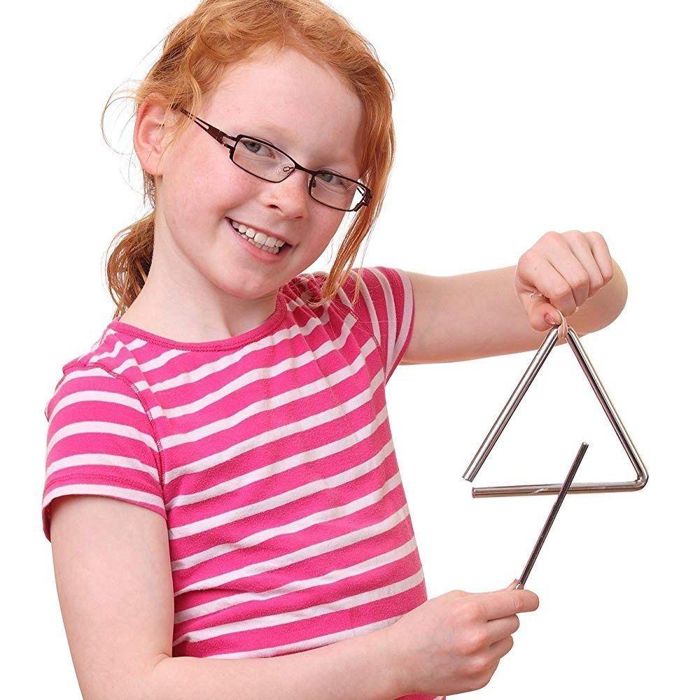 Stainless Steel Triangle Musical Instrument Orff Instrument Children Music Teaching Tool
