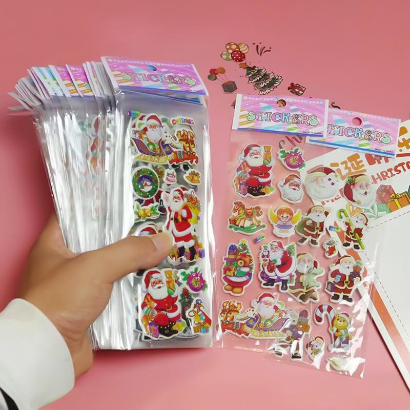 5 шт. Рождественский подарок Счастливого Рождества 3D наклейка-пузырь Мультяшный Санта-Клаус Колокольчик Пухлые наклейки Новый год Рождество Липкий декор для ребенка