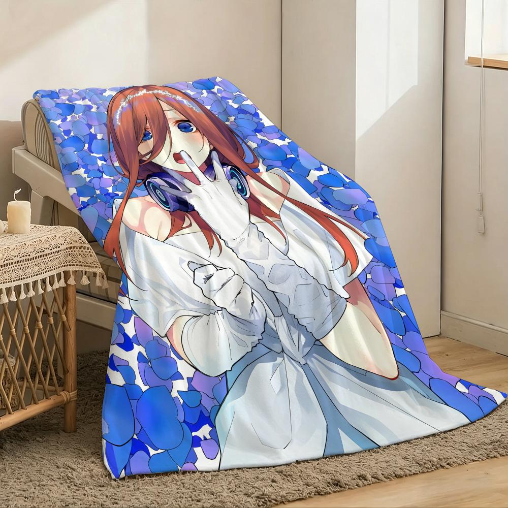 Легкое одеяло-плед The Q-Quintessential Quintuplets, 240 г, фланель, мягкое, приятное для кожи, для летнего охлаждения