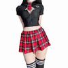 High School Girl JK Uniform Cosplay Sexy Extreme Temptation Mini Skirt Cheer Girl Campaign Girl Uniform Sheer Cute Costume Outfit [LIKENNY] (JK2)