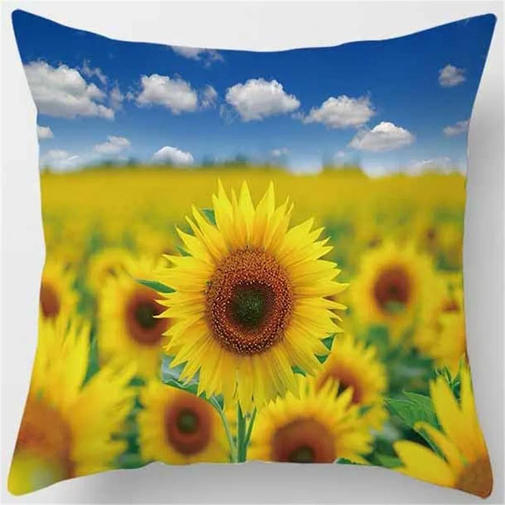 Sunflower Decorative Pillowcase Office Living Room Car Ornaments Home Pillowcase