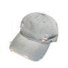 Hong Kong style spring new denim cap women show small face big head circumference versatile baseball cap casual soft top denim hat