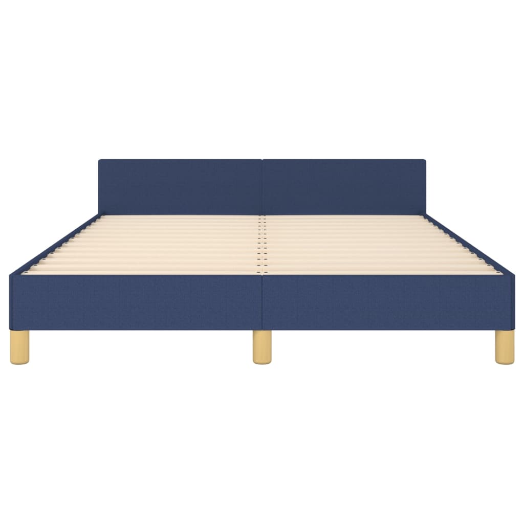 Bed Frame without Mattress Blue 140x190 cm Fabric