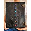 EXTRA LARGE Big Real Leather Seven Stone Embossed Book Journal Notebook