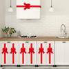 4Pcs Christmas Cabinet Ribbons Bows Large Door Ribbon Bows Holiday Party Supplies for Kitchen