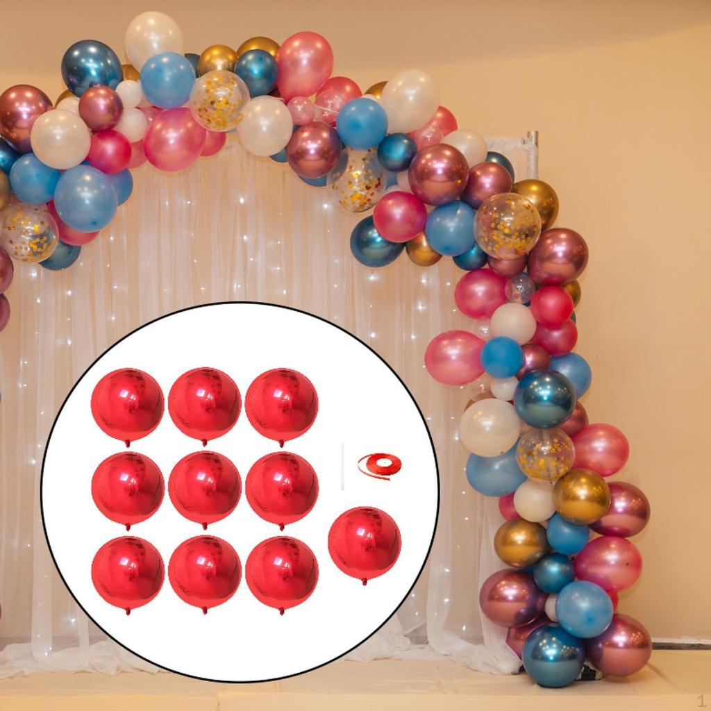 10 Count Foil Balloons 22 Inch Unique Round Props for Celebrations