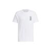 Adidas Футболка унисекс с коротким рукавом и карманом в цветном стиле, повседневная, дышащая, белая JI9085