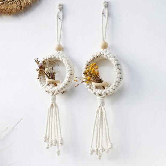 Скандинавский стиль ручной работы имитация цветка с кисточкой воздушный держатель для растений корзина плетеный настенный кулон домашний декор