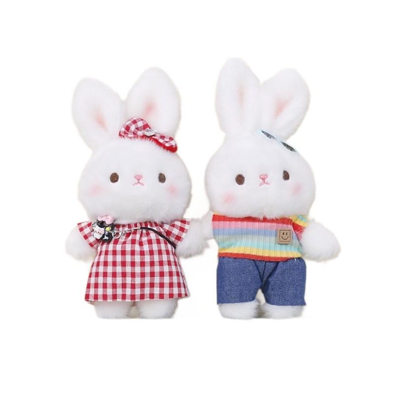 Cartoon Bunny Keychain Plush Doll With Pp Cotton Filling For Bag Accessories