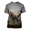 Модная мужская футболка с 3D-принтом и рисунком динозавра, летняя повседневная футболка унисекс с короткими рукавами и круглым вырезом, детские футболки Harajuku
