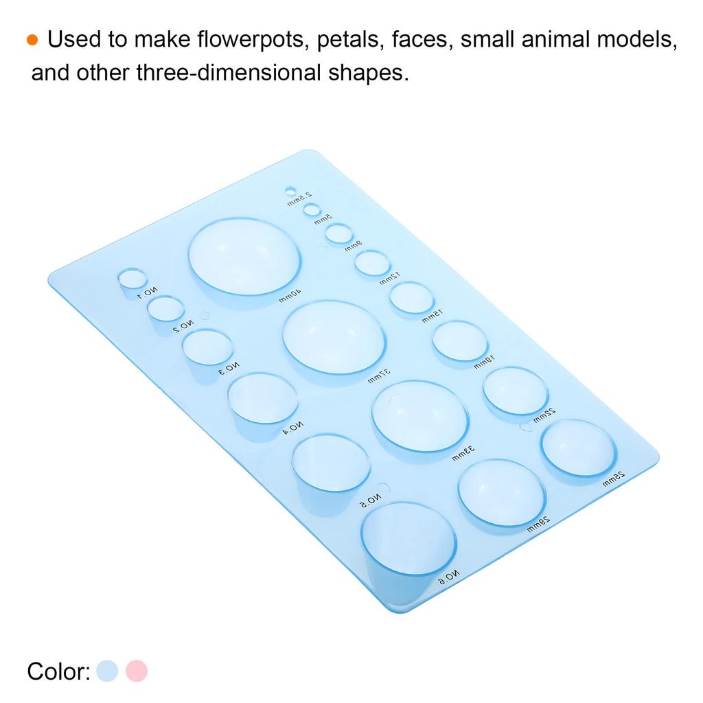 PATIKIL Шаблон для квиллинга из бумаги 195 x 130 2 шт. Форма-полусфера Инструмент для гофрирования для 3D цветочного горшка Синяя и розовая доска, мм, Купол, 3-рядный крафт,