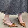 Остроконечные высокие каблуки женские нишевые корейские версии неглубокий носок весна и осень повседневные универсальные модные эластичные сандалии