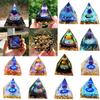 Orgonite Chakra Energy Pyramid Amethyst Crystal Home Decor Meditation Ornament Craft Gift
