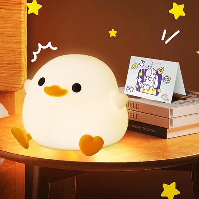 Ночной светильник DoDo Duck, милый светильник в виде утки, перезаряжаемый ночник с регулировкой яркости, силиконовый светодиодный ночник для детской комнаты с сенсорным управлением